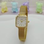 Fashionable net strap watch [ Gold White ] - Image 2