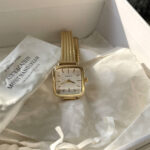 Fashionable net strap watch [ Gold White ] - Image 4