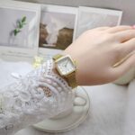 Fashionable net strap watch [ Gold White ] - Image 5