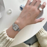 Fashionable net strap watch [ Silver White ] - Image 2