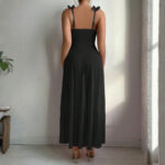 Floral pastoral nightgown set [Black] - Image 3