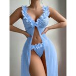 Floral pastoral nightgown set [Blue] - Image 6