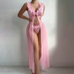 Floral pastoral nightgown set [Pink] - Image 5
