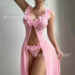Floral pastoral nightgown set [Pink]