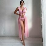 Floral pastoral nightgown set [Pink] - Image 3