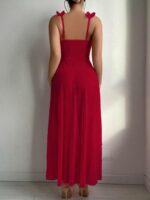 Floral pastoral nightgown set [Red] - Image 3