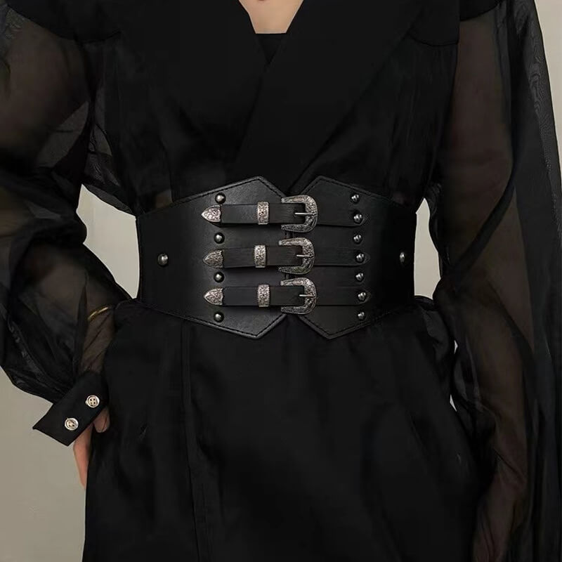 Western waist belt [7] (Silver)