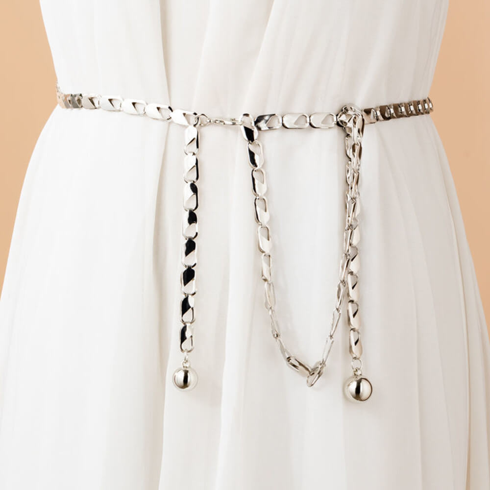 Stylish metal belt (2) Silver
