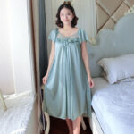 Color floral nightgown [Green]