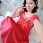 Color floral nightgown [Red] - Image 4