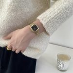 Fashionable net strap watch [ Gold Black ] - Image 4