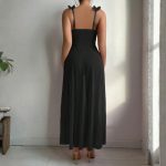 Floral pastoral nightgown set [Black] - Image 3