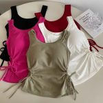 French drawstring short tops