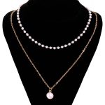 Pearl Chain necklace [Gold]
