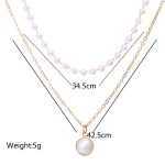 Pearl Chain necklace [Gold] - Image 3