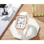 Rectangular fashion watch (White)