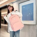 Students simple backpack [Pink] - Image 3