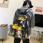 Trendy cool backpack [Black Yellow] - Image 2