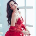 Thin lace nightdress [Red Maroon] - Image 4